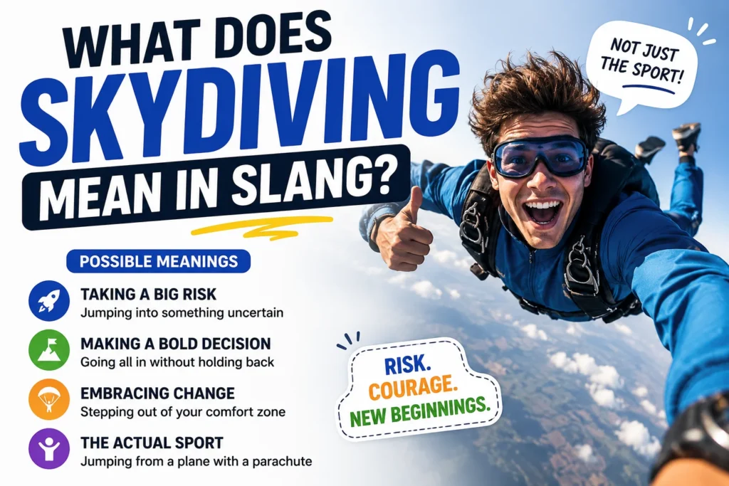 Skydiving Slang Meaning: What Does “Skydiving” Mean Online?
